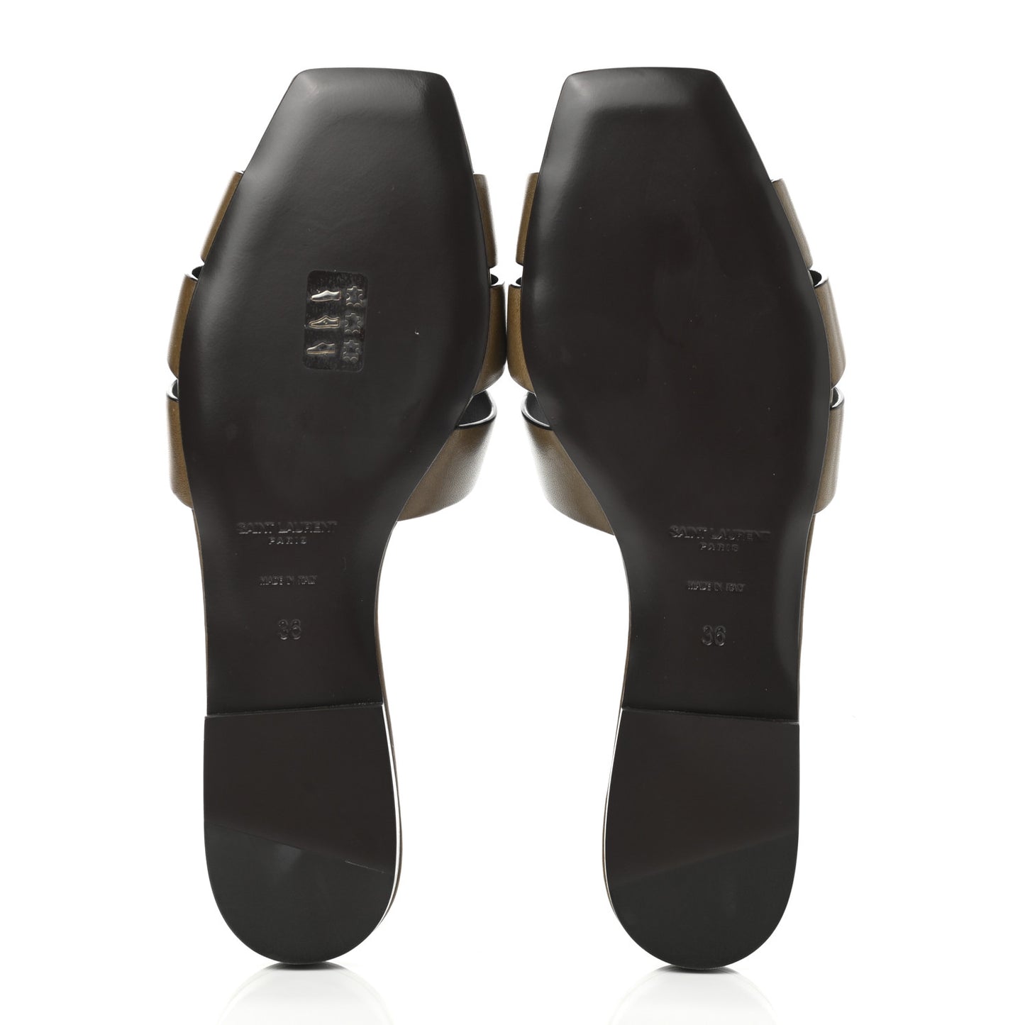 Calfskin Tribute 05 Slide Sandals 36 Dark Green