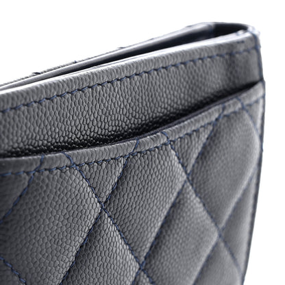 Chanel Caviar Quilted Bi-Fold Wallet Dark Blue 9 of 10
