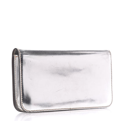Gucci Metallic Calfskin Mirror Clutch Silver 3 of 7