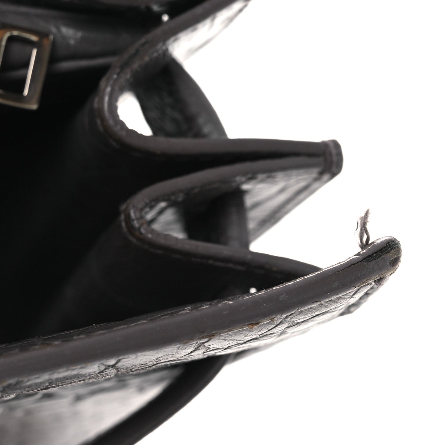 Saint Laurent Calfskin Crocodile Embossed Small Sac de Jour Fog 16 of 19