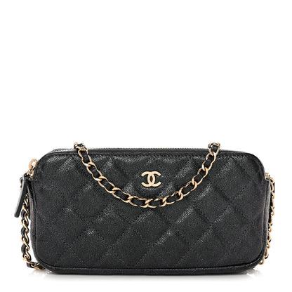 Chanel Iridescent Caviar Quilted Small Clutch With Chain Black 1 of 14