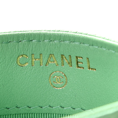 Chanel Caviar Quilted Card Holder Green 8 of 10