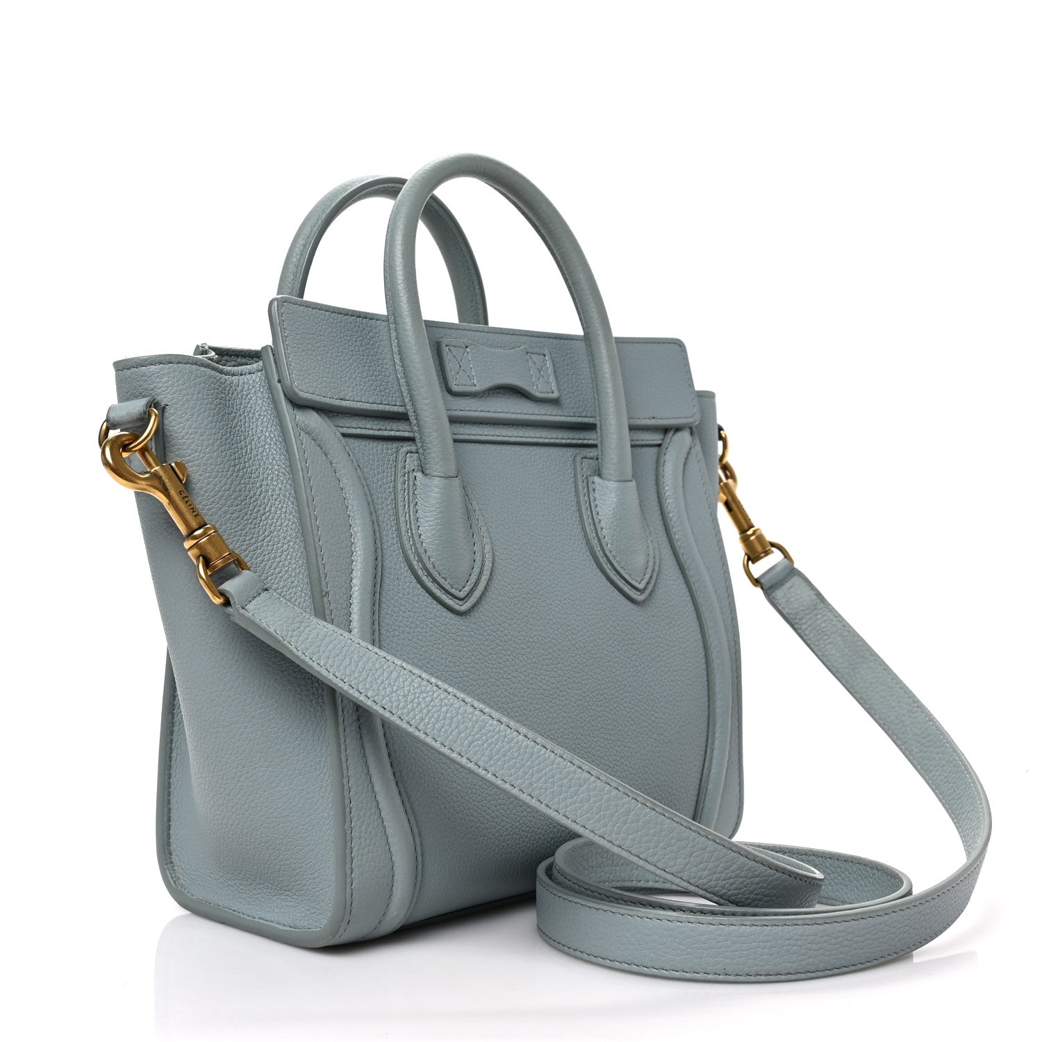 Celine Drummed Calfskin Nano Luggage Cloud 3 of 8