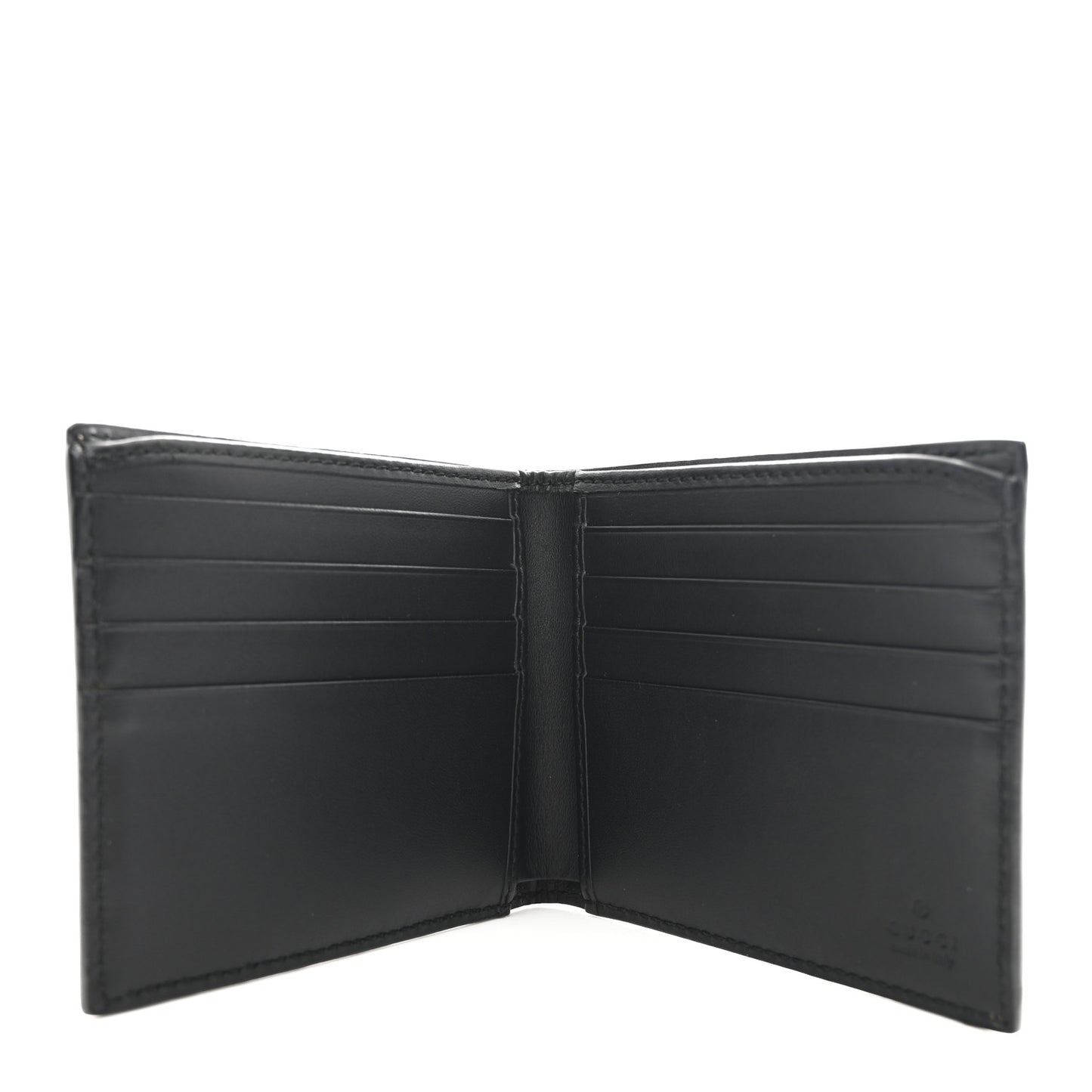 GG Supreme Monogram Selleria Calfskin Kingsnake Nice Bi-Fold Wallet Beige Ebony Multicolor Black