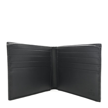 Gucci GG Supreme Monogram Selleria Calfskin Kingsnake Nice Bi-Fold Wallet Beige Ebony Multicolor Black 5 of 8
