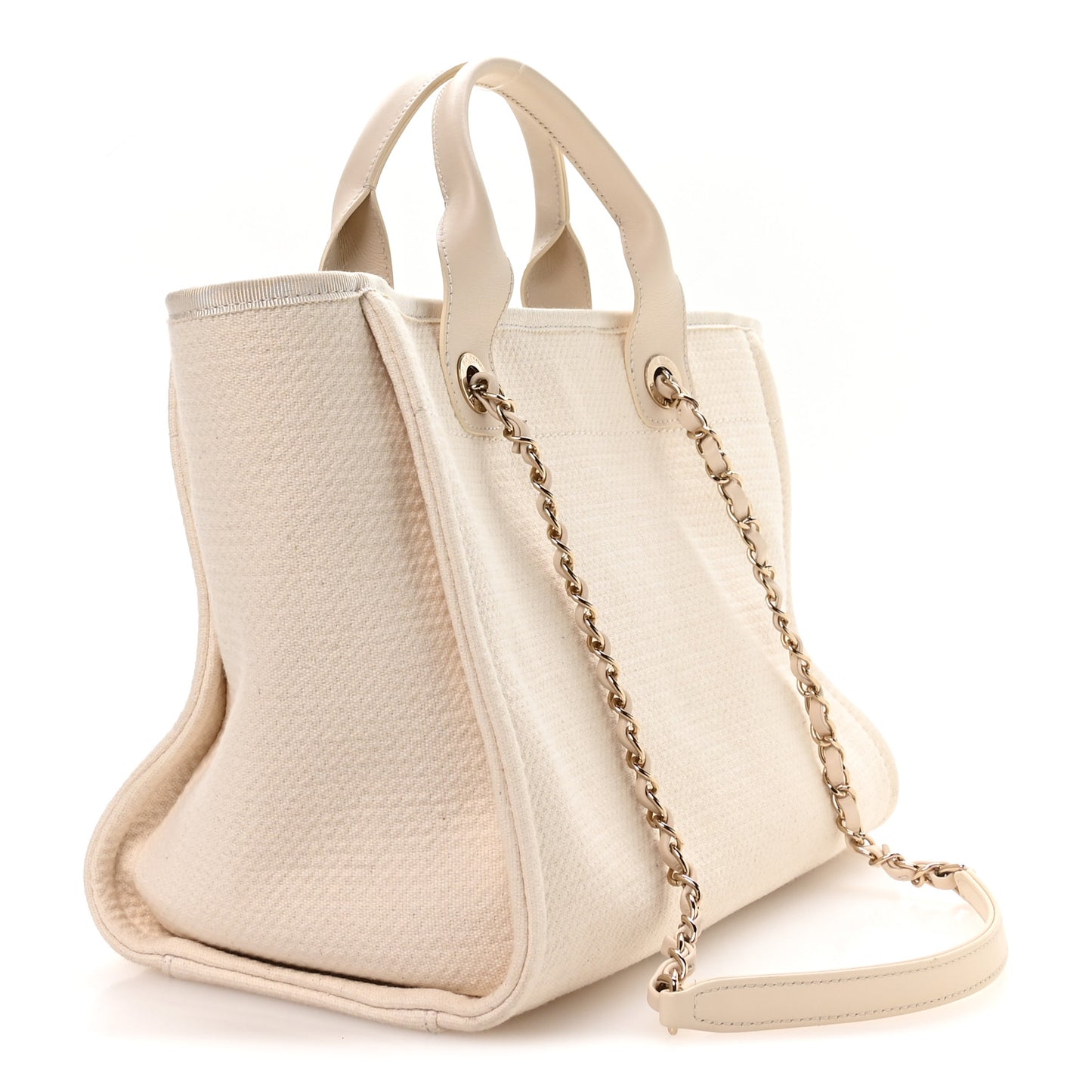 Mixed Fibers Small Deauville Tote White