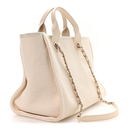 Chanel Mixed Fibers Small Deauville Tote White 4 of 11
