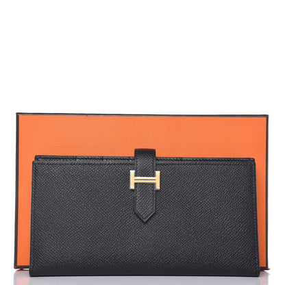 Hermes Epsom Bearn Gusset Wallet Black 8 of 8