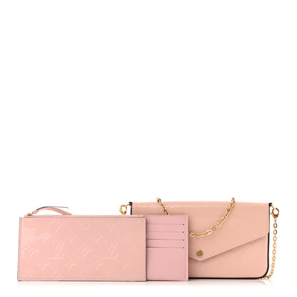 Louis Vuitton Vernis Felicie Chain Wallet Rose Ballerine 1 of 12