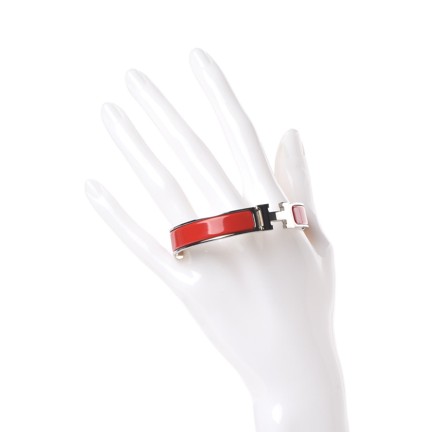 Hermes Enamel Narrow Clic Clac H Bracelet GM Red 2 of 5