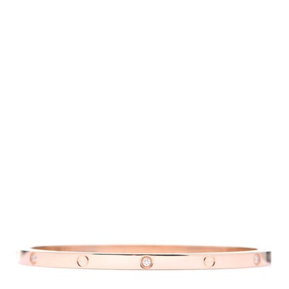 Cartier 18K Pink Gold 6 Diamond Small LOVE Bracelet 17 2 of 5
