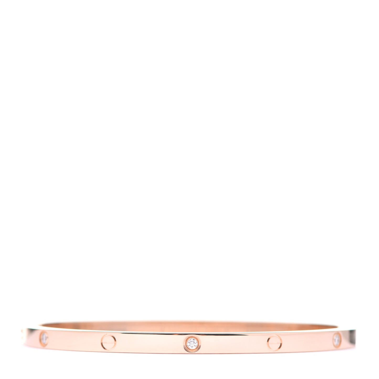 18K Pink Gold 6 Diamond Small LOVE Bracelet 17