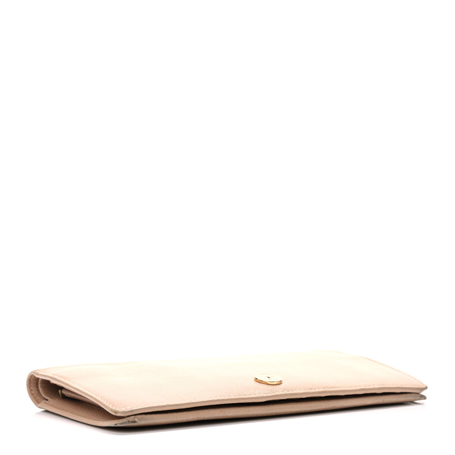 Chanel Grained Calfskin CC Button Yen Wallet Beige 4 of 27