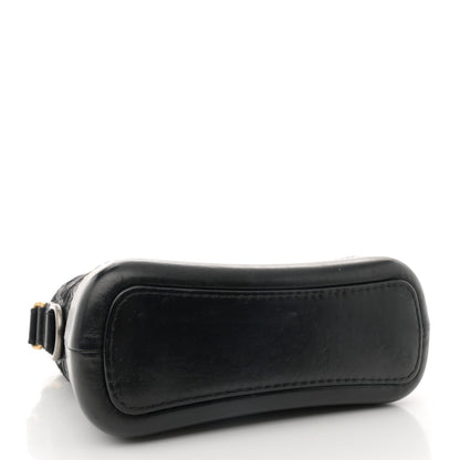 Chanel Calfskin Wool Felt Embossed Small Gabrielle Logo Hobo Black 4 of 14