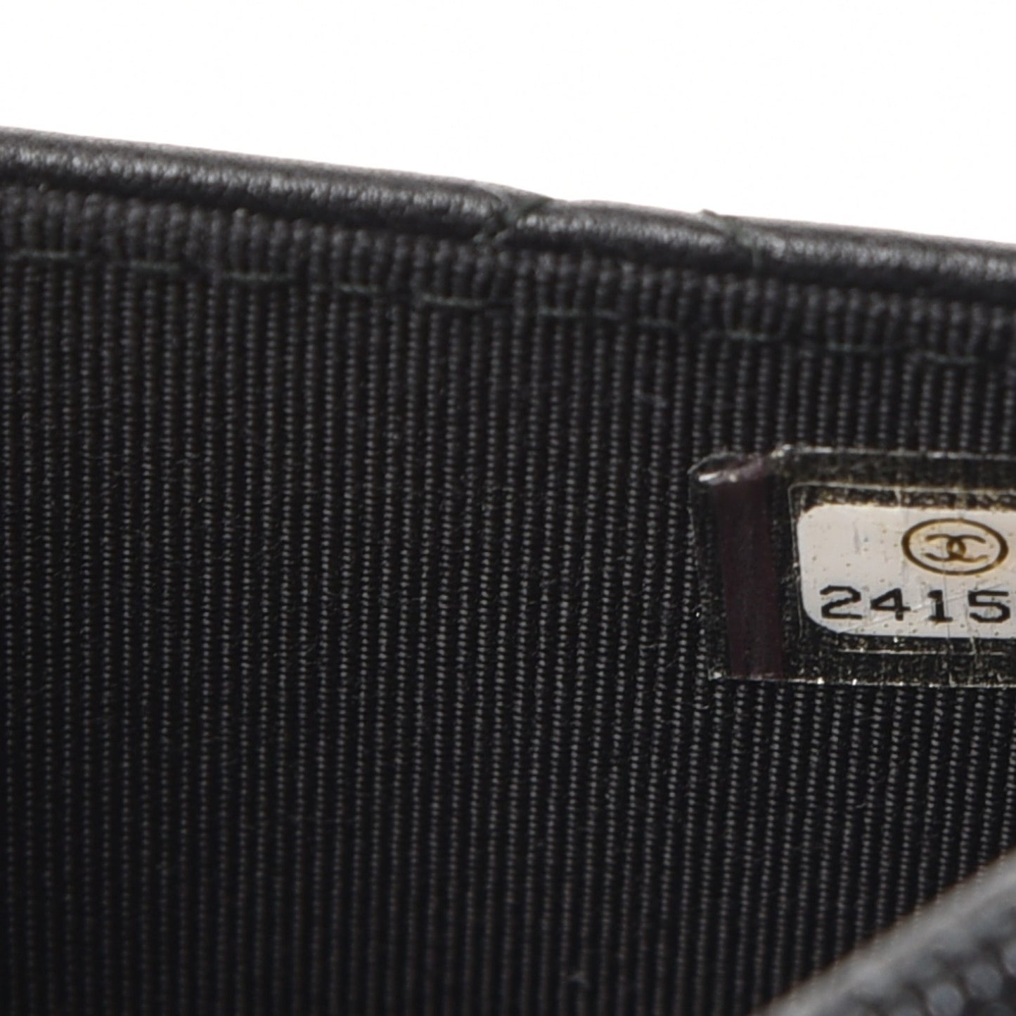 Crumpled Calfskin Quilted Wallet On Chain WOC So Black