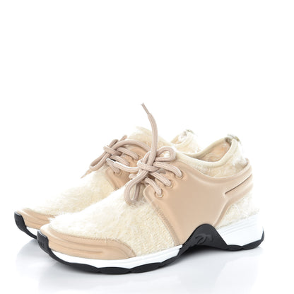 Chanel Stretch Fabric Satin CC Sneakers 35 Light Beige 3 of 10