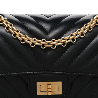 Chanel Aged Calfskin Chevron Quilted 2.55 Reissue Mini Flap Black 8 of 10