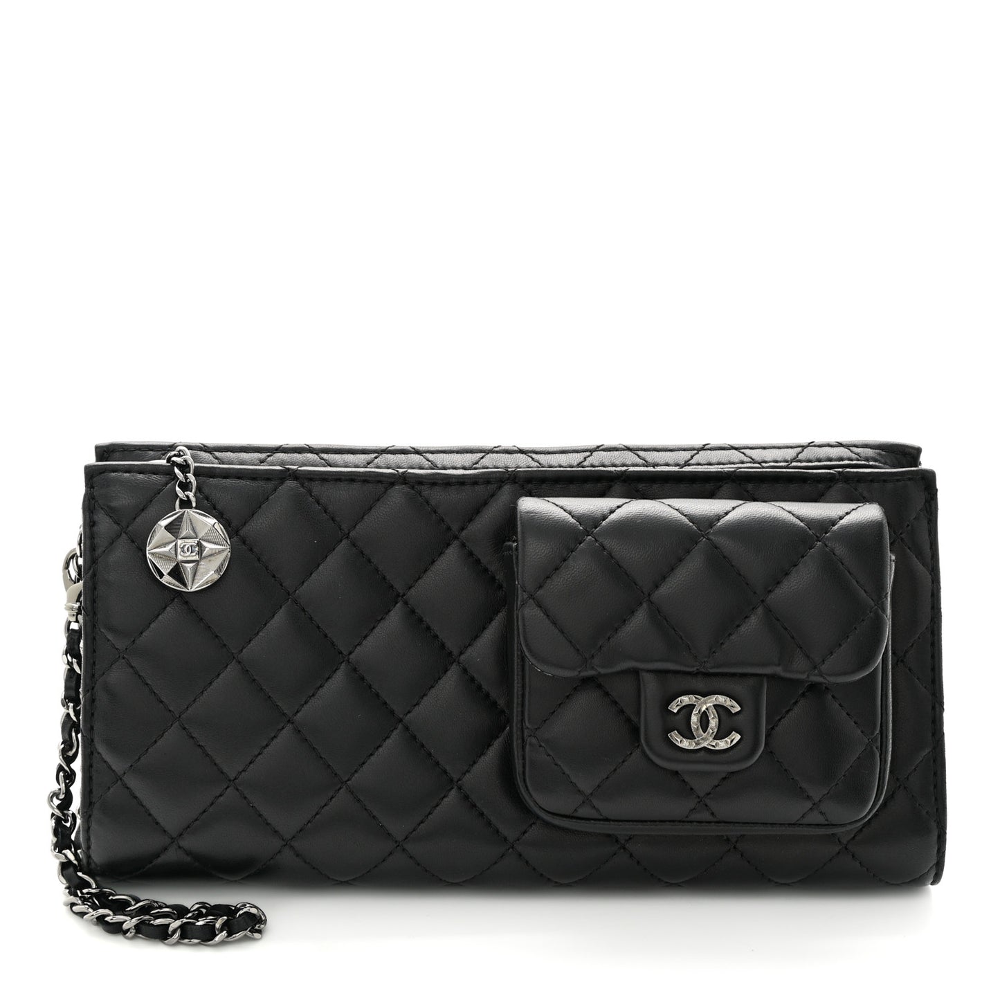 Lambskin Mineral Nights Pochette Wristlet Black