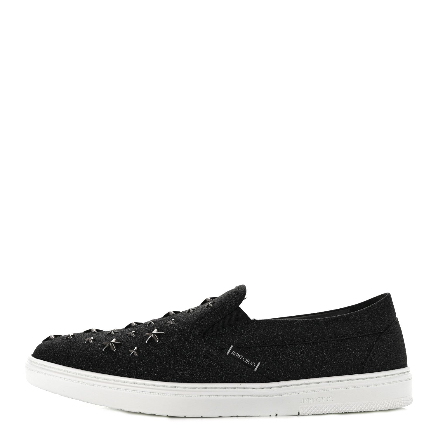 Jimmy Choo Fine Glitter Suede Mens Grove Sneakers 43.5 Black 1 of 8