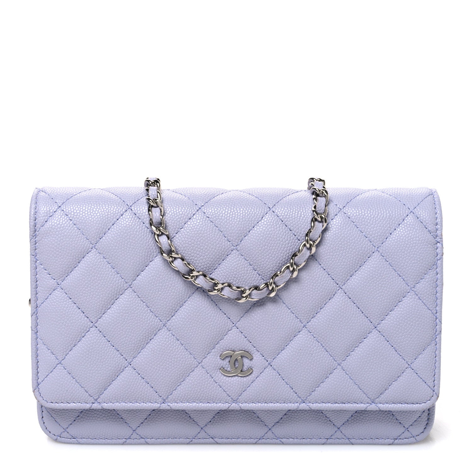 Chanel Caviar Quilted Wallet on Chain WOC Light Purple 1 of 12
