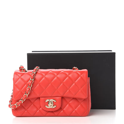 Chanel Lambskin Quilted Mini Rectangular Flap Red 11 of 11
