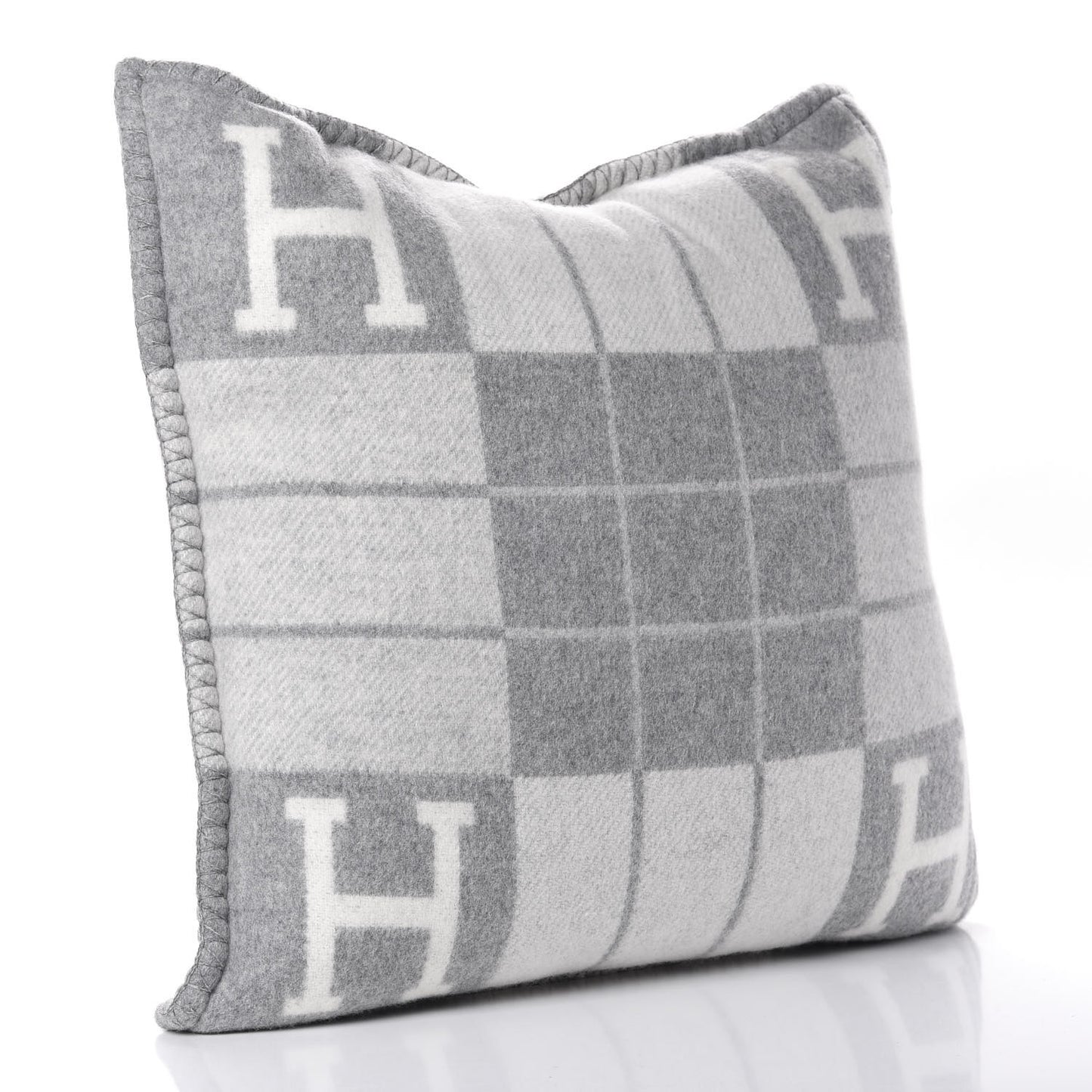 Wool Cashmere Avalon III Pillow PM Ecru Gris Clair