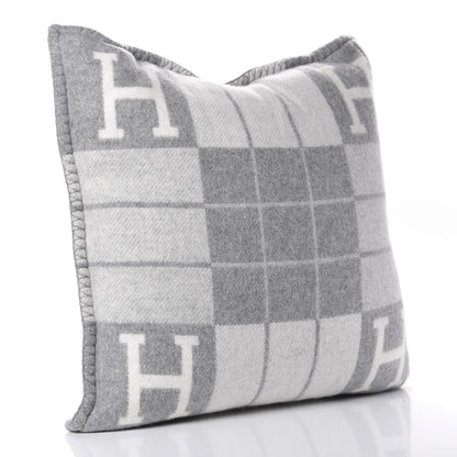 Hermes Wool Cashmere Avalon III Pillow PM Ecru Gris Clair 2 of 5