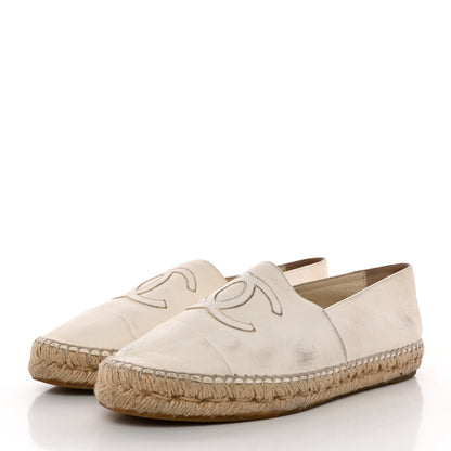 Chanel Lambskin CC Espadrilles 40 White 3 of 16