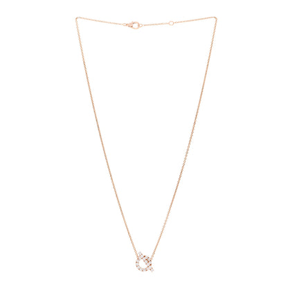 Hermes 18K Rose Gold Diamond Finesse Pendant Necklace 3 of 6