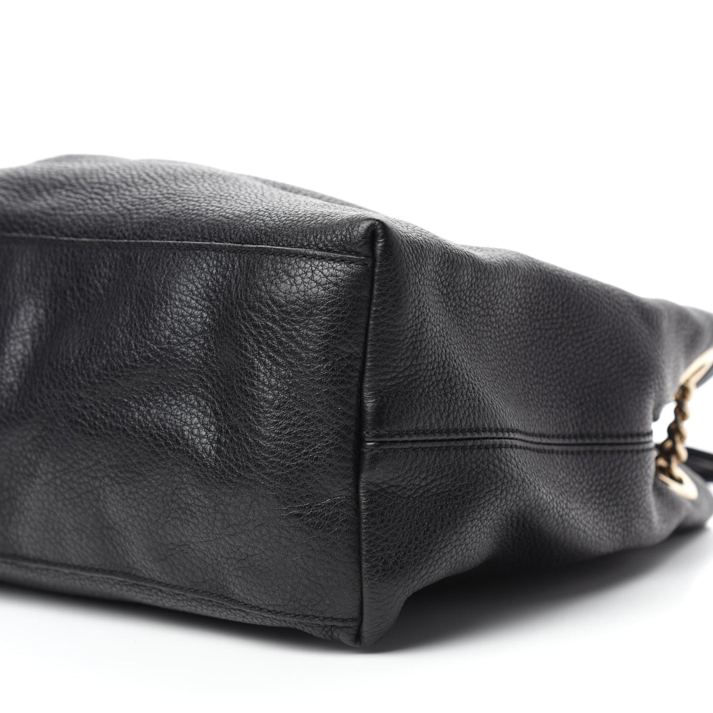 Pebbled Calfskin Medium Soho Chain Shoulder Bag Black