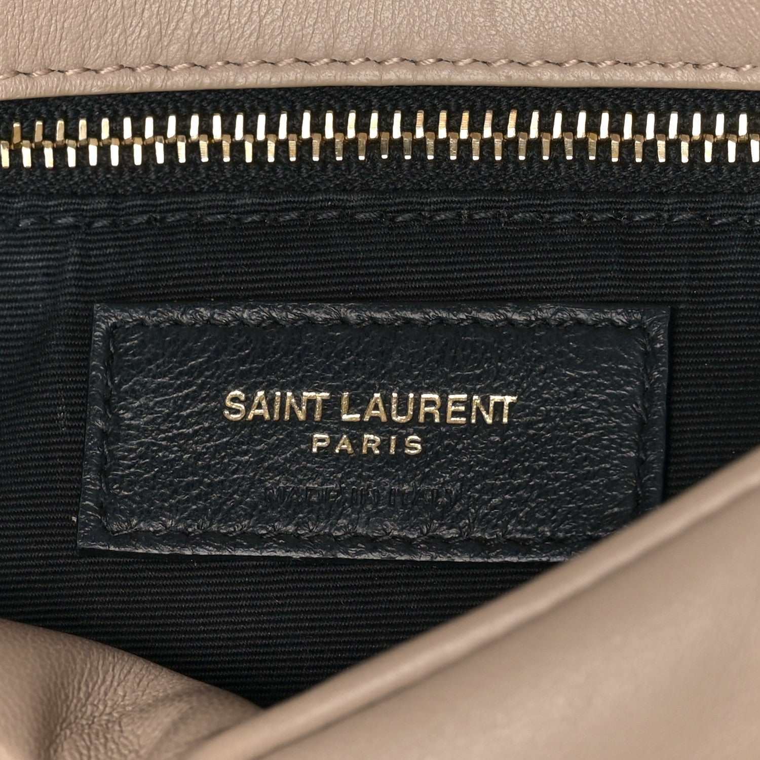 Saint Laurent Lambskin Quilted Small Loulou Puffer Monogram Chain Satchel Dark Beige 6 of 9