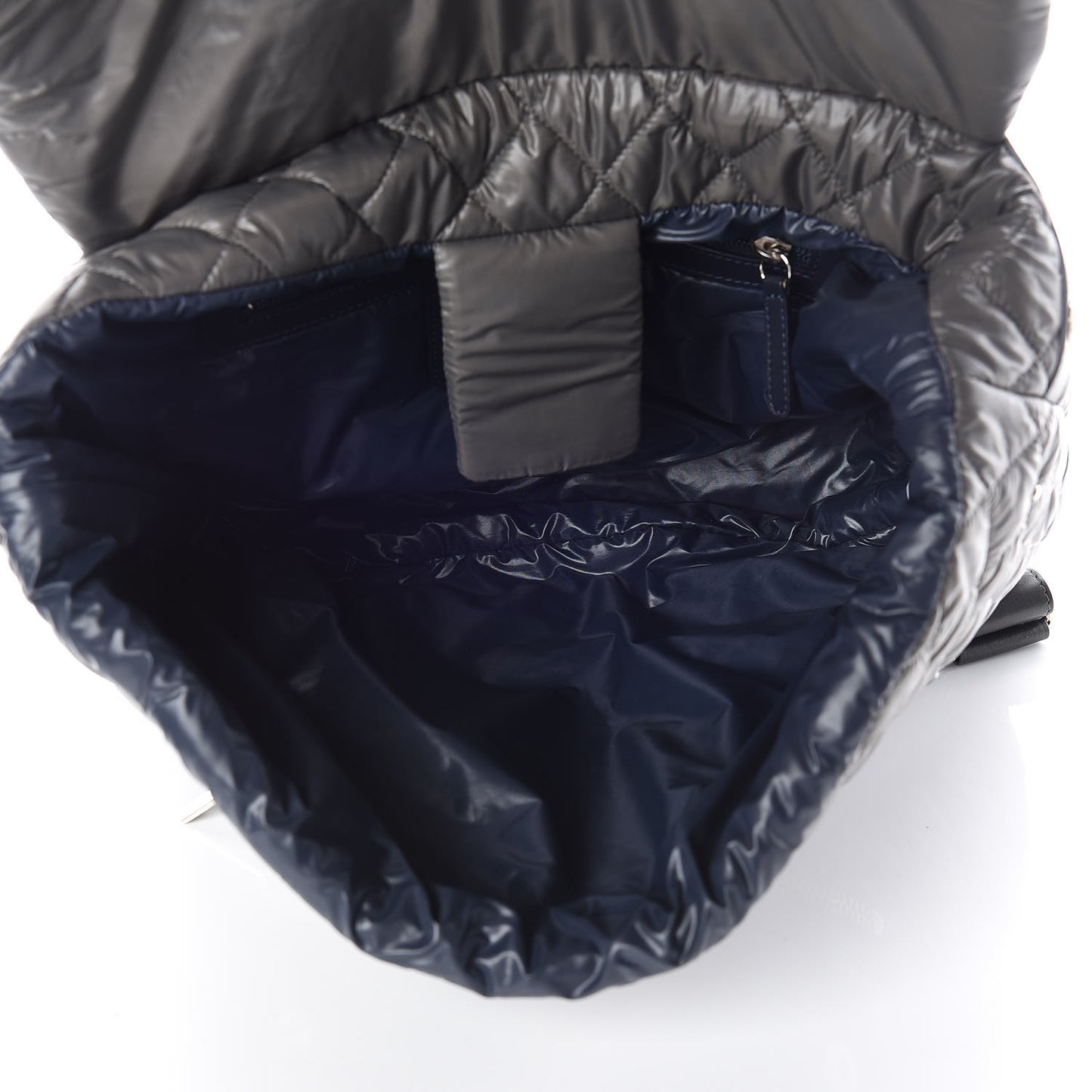 Nylon Quilted Coco Cocoon Backpack Gray