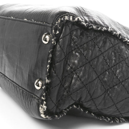 Chanel Glazed Calfskin Tweed Tweedy Shopping Tote Black 10 of 11