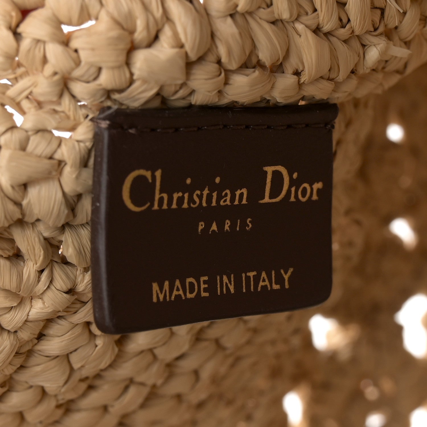 Christian Dior Woven Raffia Floral Embellished Small Book Tote Natural 8 of 12