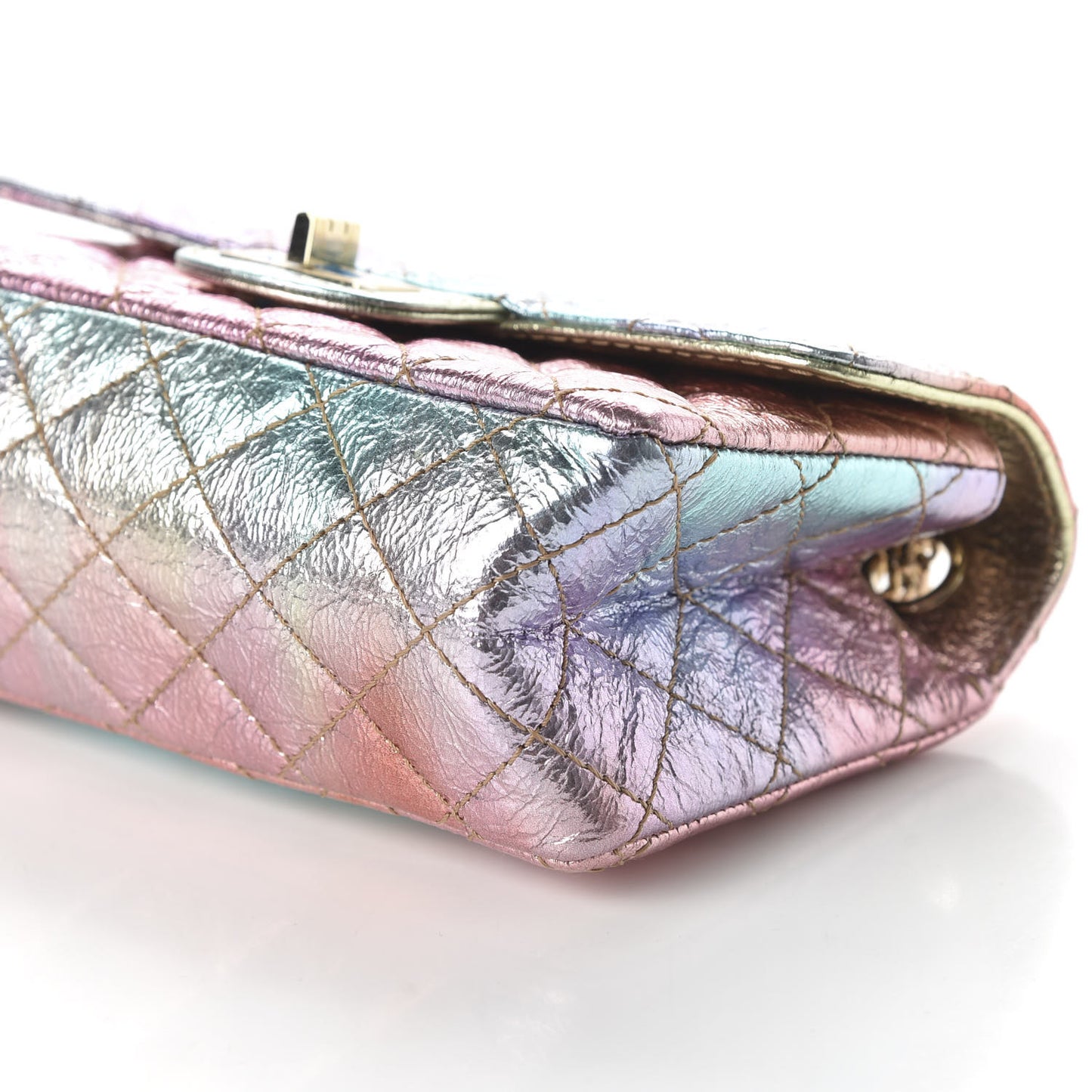 Metallic Goatskin Quilted Mini 2.55 Reissue Flap Multicolor