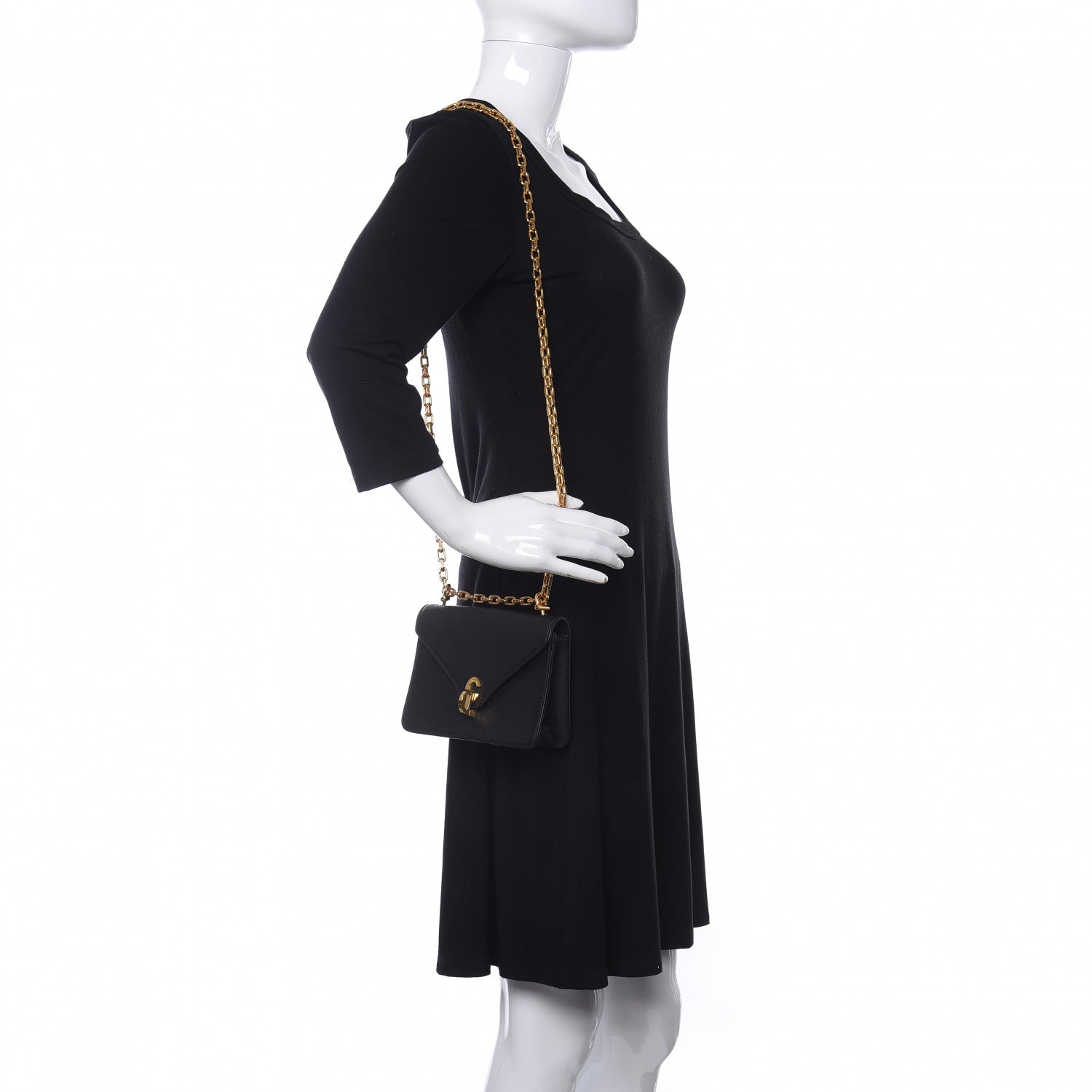 Christian Dior Smooth Calfskin Mini C'est Flap Bag Black 2 of 10