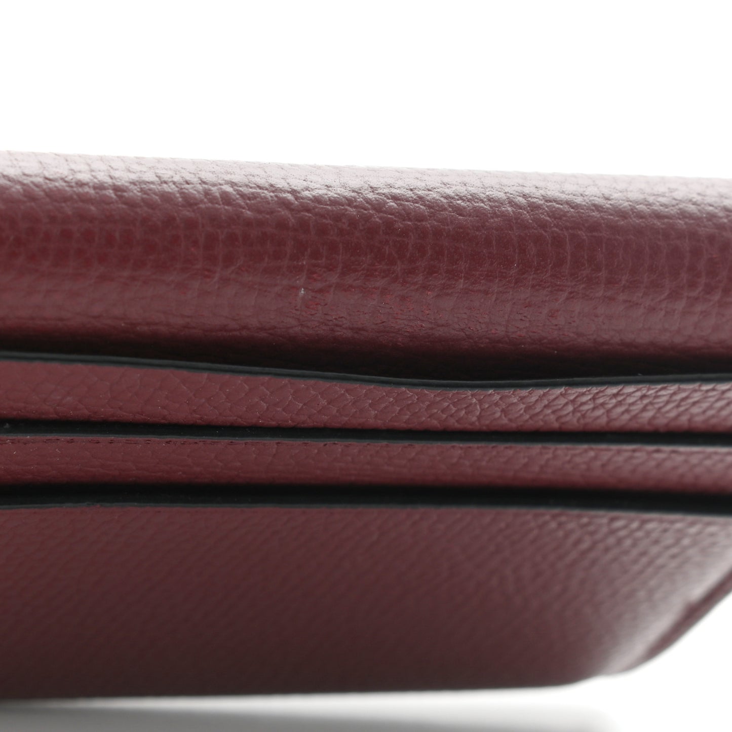 Pebble Grain Calfskin Anagram Small Vertical Wallet Berry