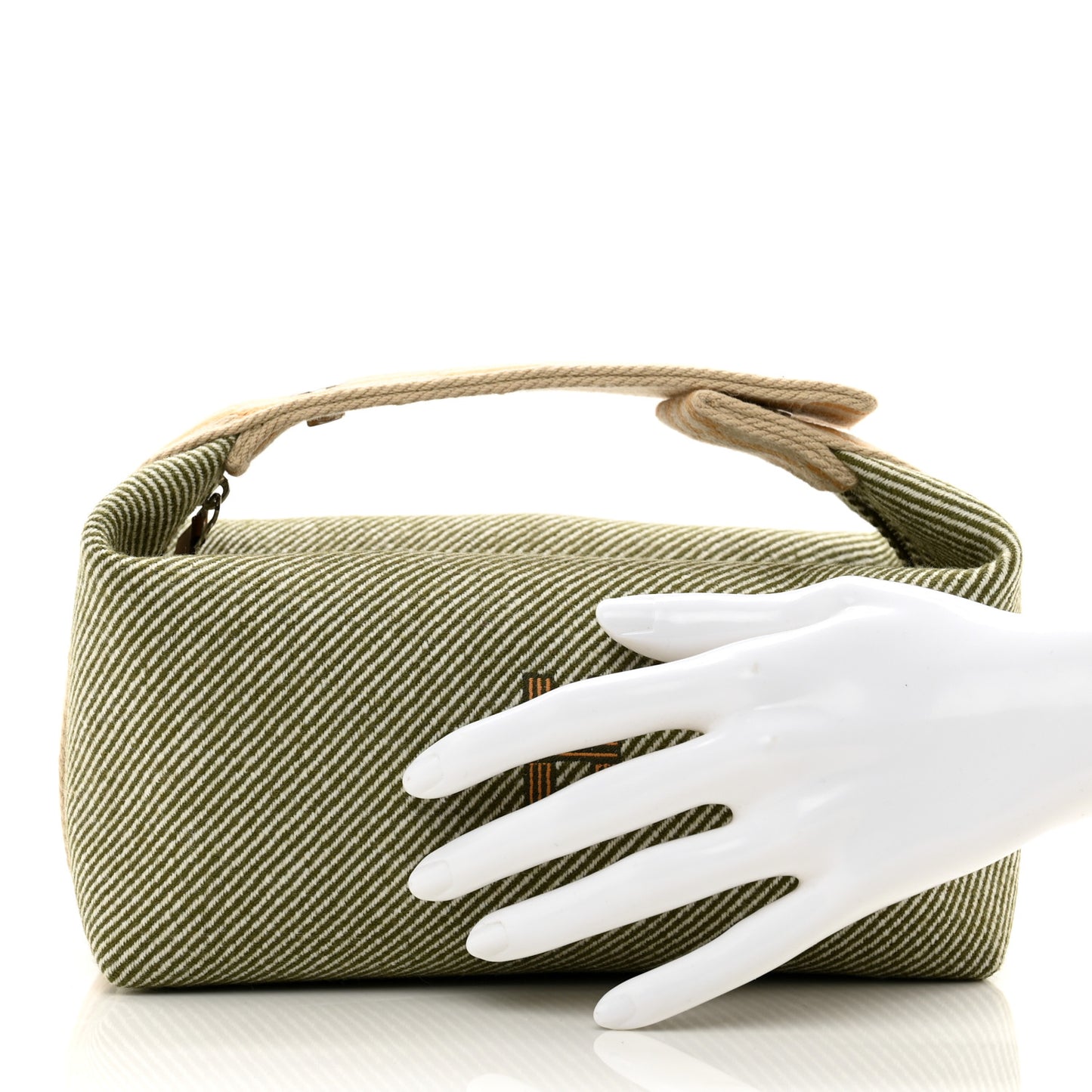 Wool Small Bride-A-Brac H Natte Pouch Vert Foret