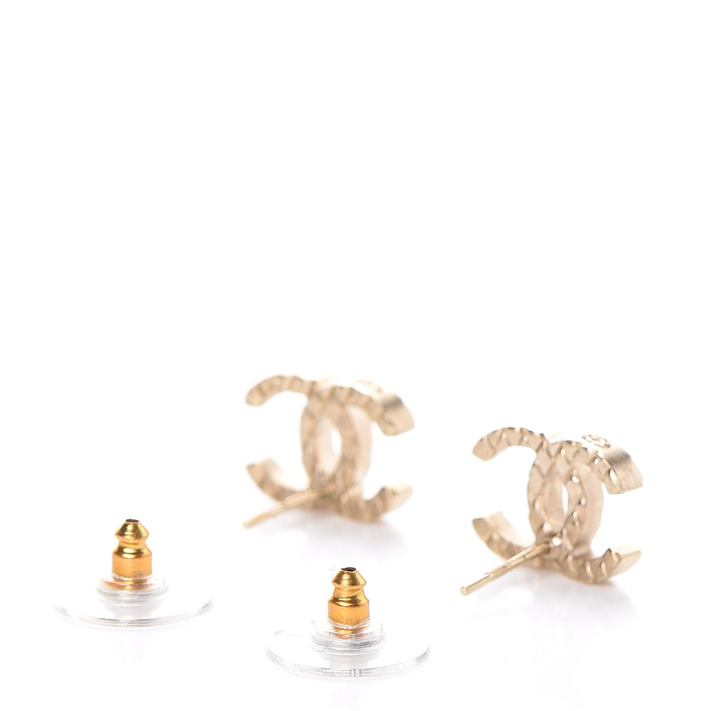 Quilted CC Earrings Gold