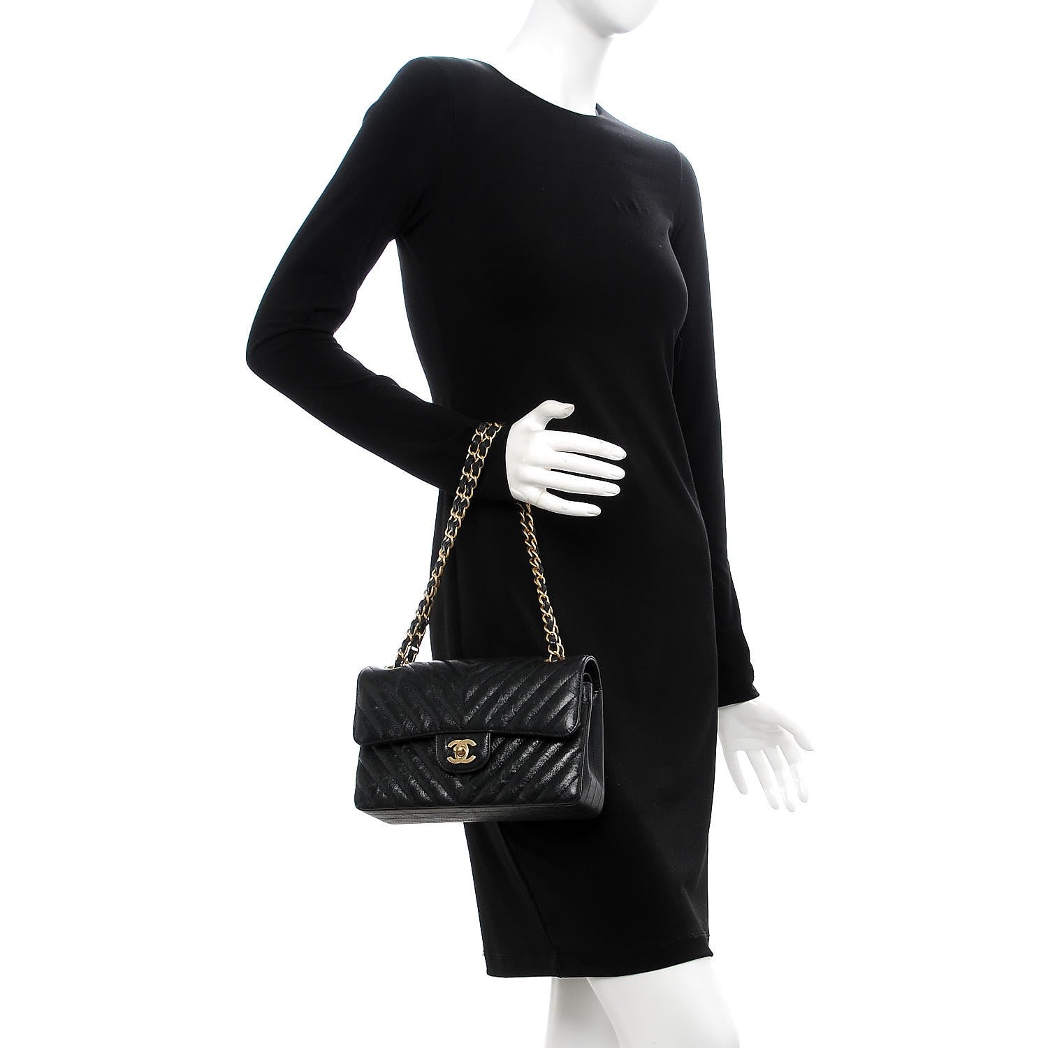 Chanel Metallic Crumpled Calfskin Quilted Small Double Flap Black 3 of 10