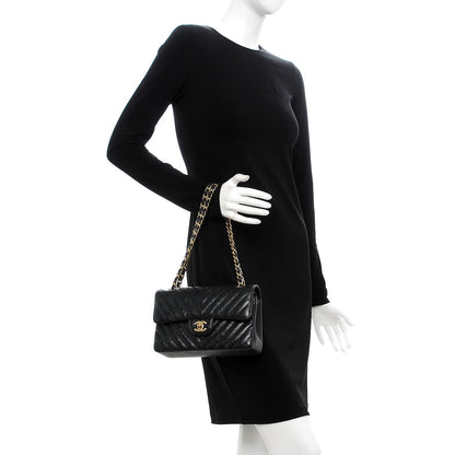 Chanel Metallic Crumpled Calfskin Quilted Small Double Flap Black 3 of 10