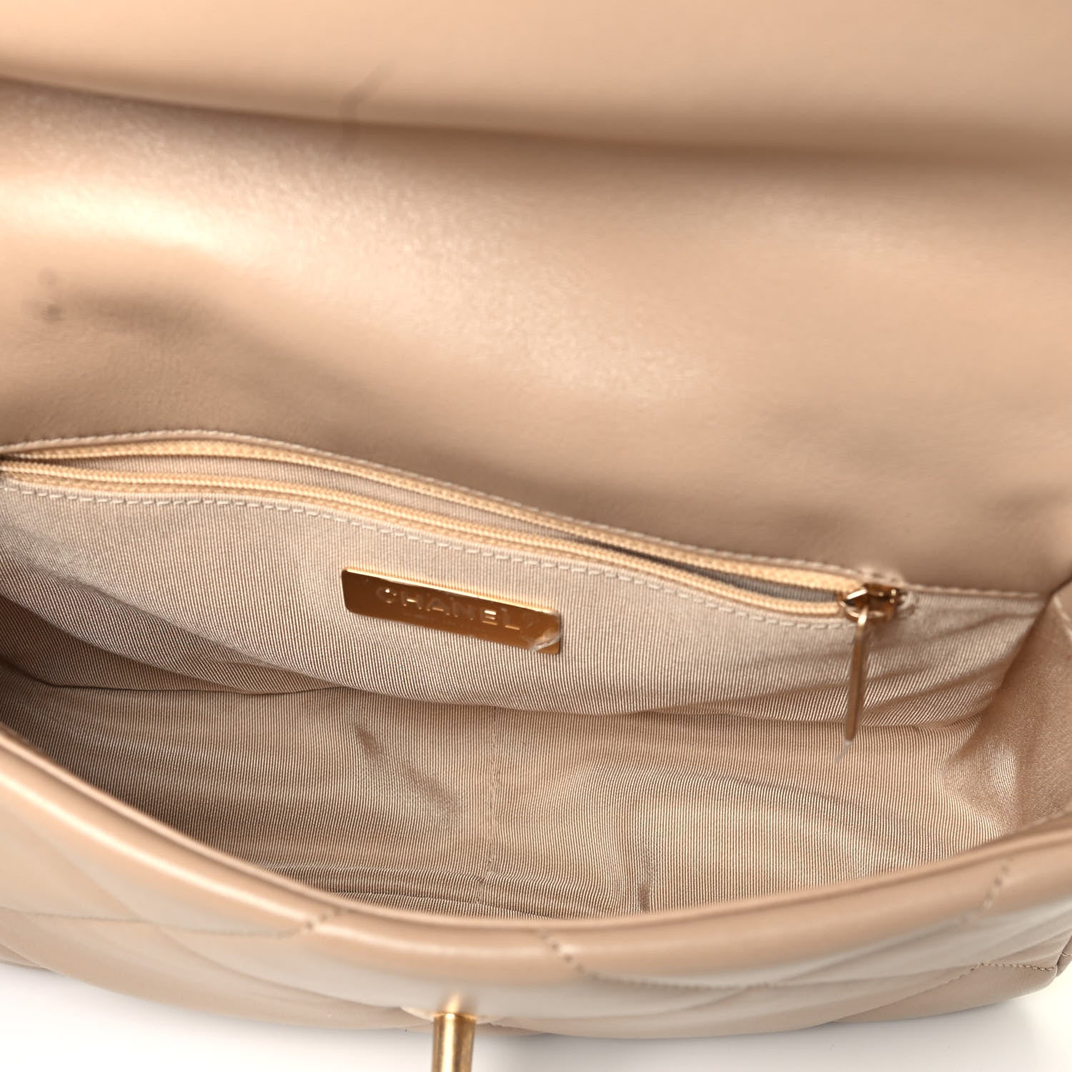 Chanel Lambskin Quilted Medium Chanel 19 Flap Dark Beige 4 of 4