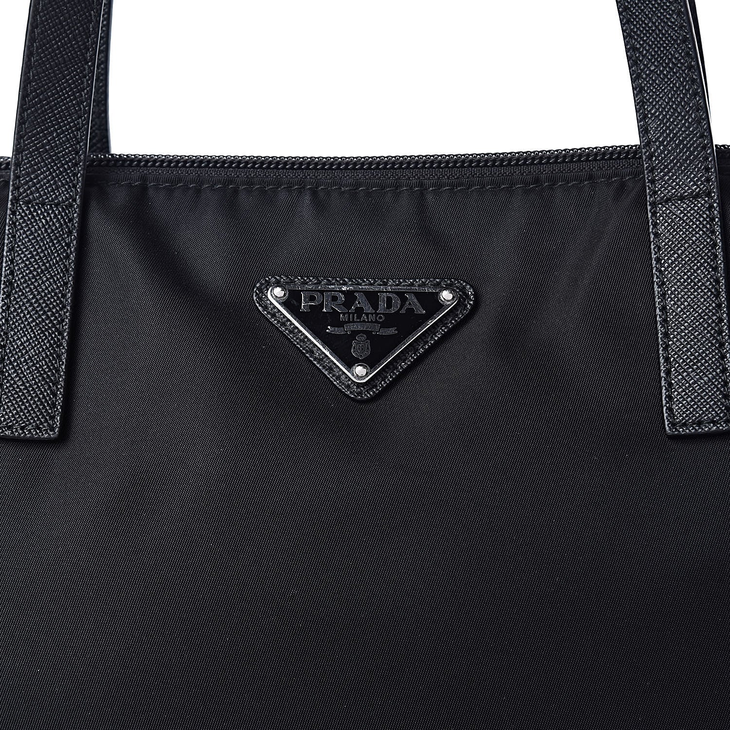 Prada Tessuto Nylon Saffiano Tote Black 8 of 11
