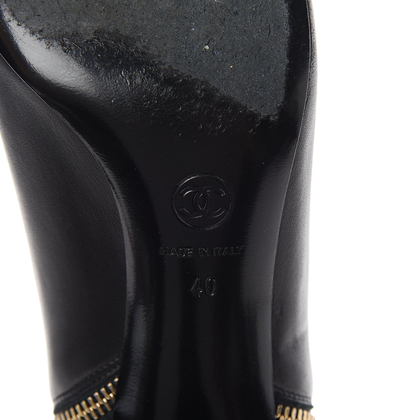 Lambskin Suede CC Short Boots 40 Black