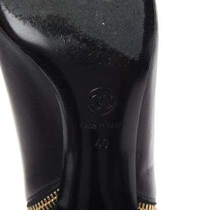 Chanel Lambskin Suede CC Short Boots 40 Black 7 of 8