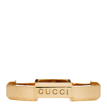Gucci 18K Yellow Gold Link To Love Striped Ring 54 6.75 1 of 7