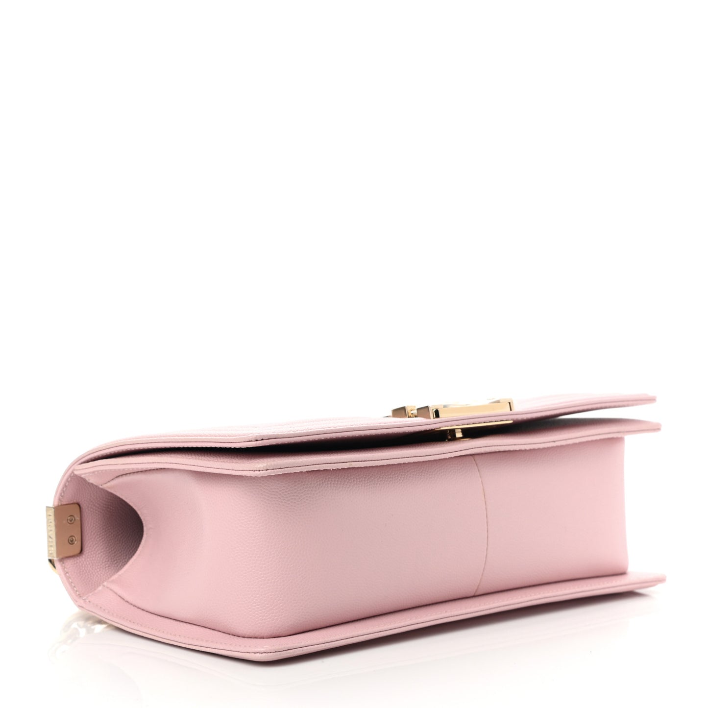 Caviar Chevron Quilted Medium Boy Flap Light Pink