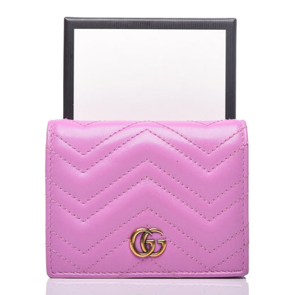 Gucci Calfskin Matelasse GG Marmont Card Case Candy Mousse 8 of 8