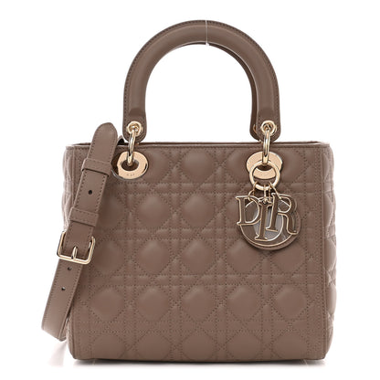 Christian Dior Lambskin Cannage Medium Lady Dior Warm Taupe 1 of 10