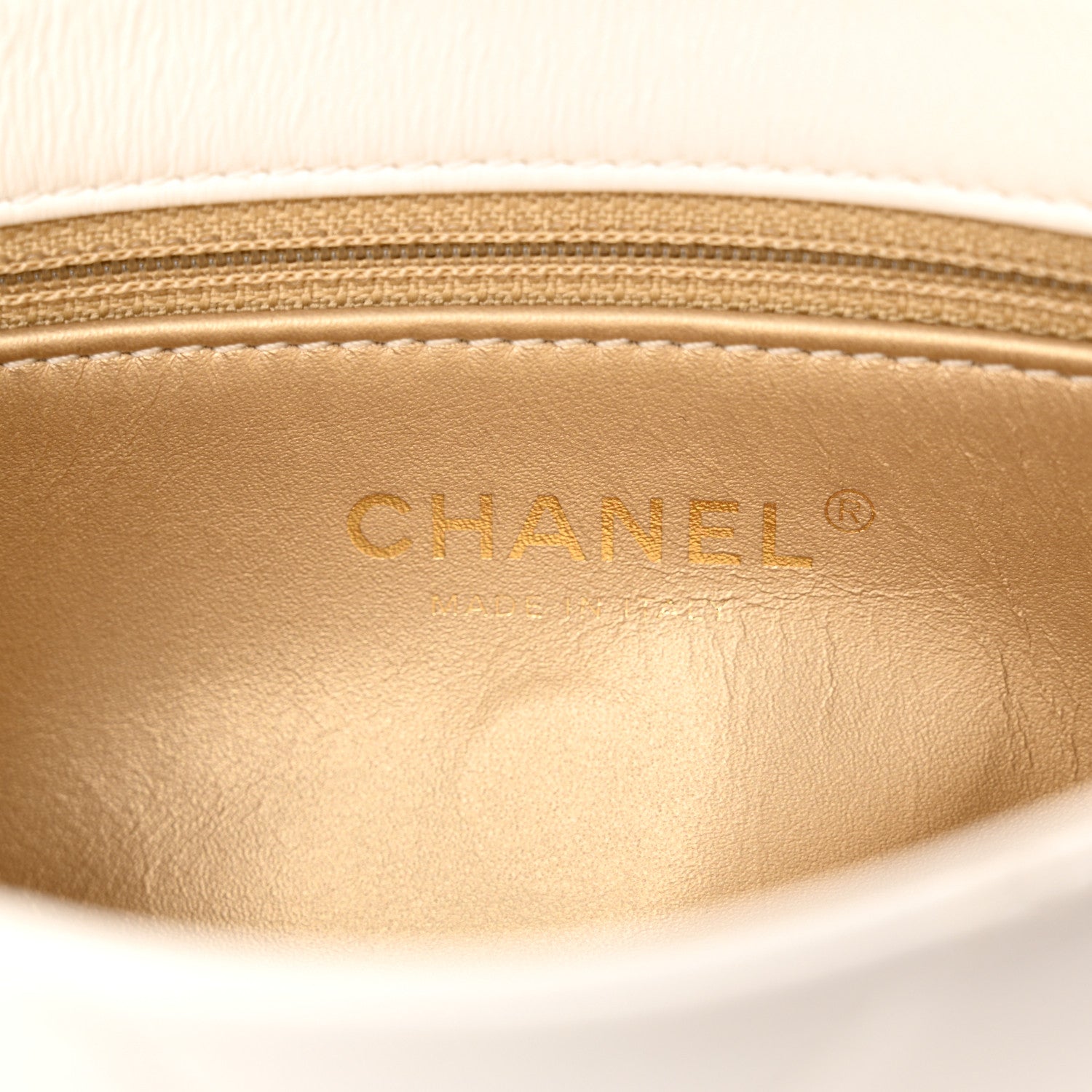 Chanel Lambskin Quilted Small CC Crystal Logo Chain Flap White 6 of 10